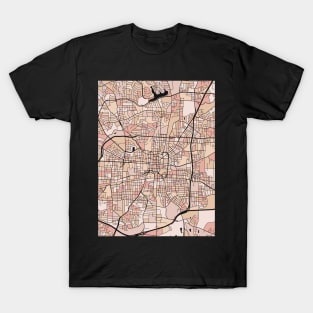 Greensboro Map Pattern in Soft Pink Pastels T-Shirt